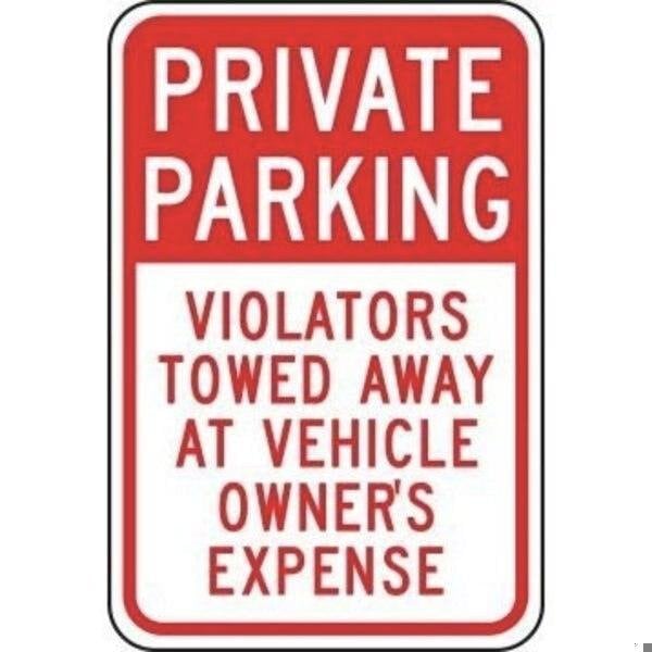 Accuform PRIVATE PARKING TRAFFIC SIGN VIOLATORS FRP240RA - main